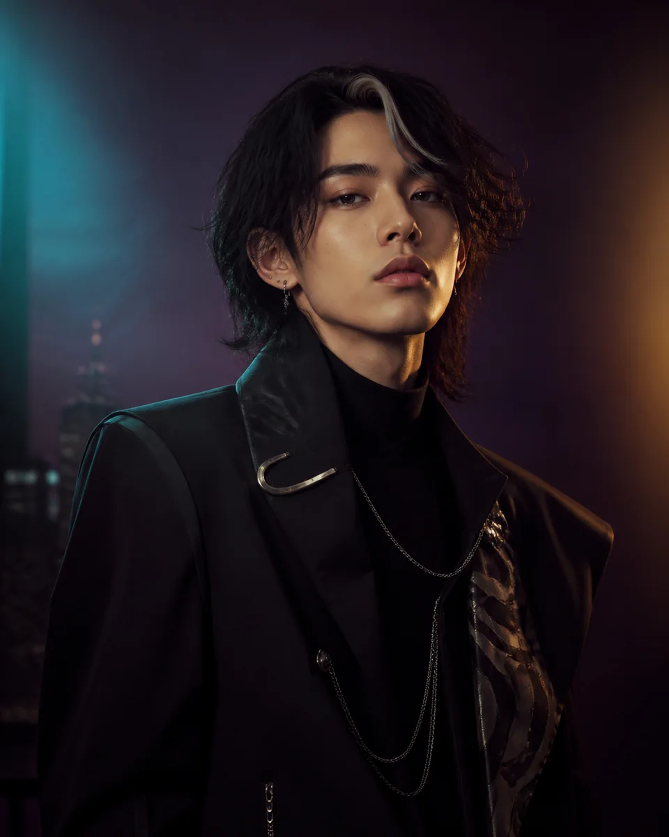 An original SoulURL character in a cinematic midnight portrait